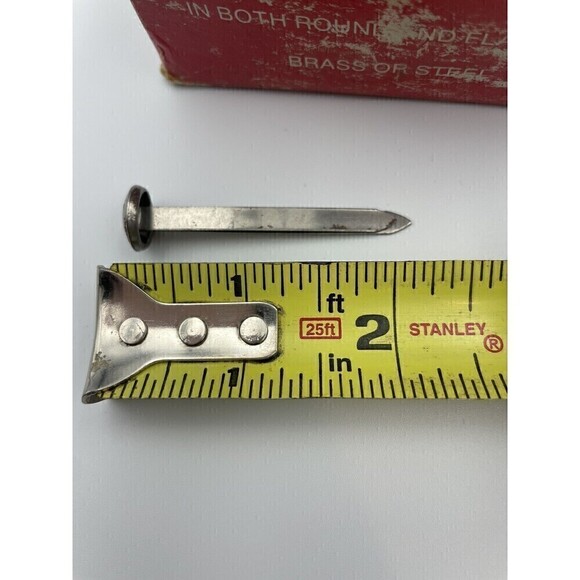 Vtg Swingline Paper Fasteners 100 Count No. 7 Size Round Head 2” Shank MCM - Picture 8 of 8